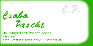 csaba pascht business card